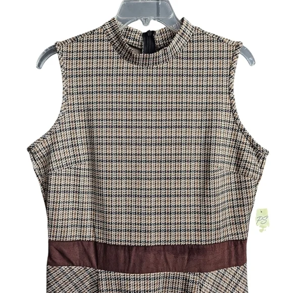 PerSeption Concept Womens Plaid Jumper Dress‎ Sz Large Acadamia - Picture 2 of 8